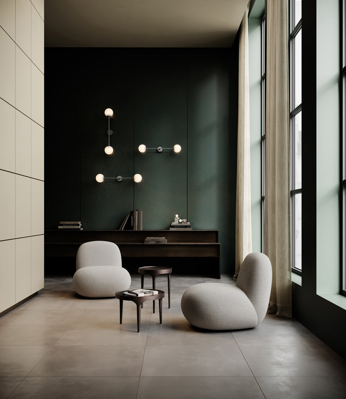 Drop Wall Lamp Bulp – Grey – vue 2 – Exception Design
