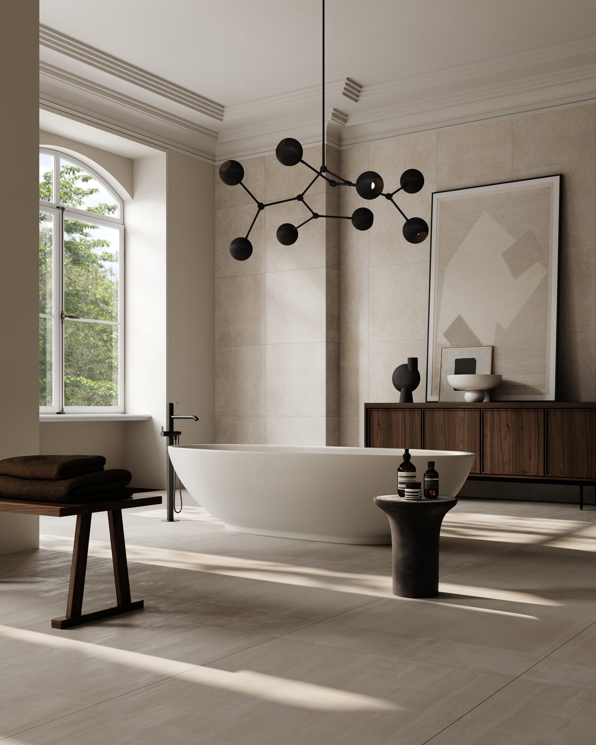 Drop Chandelier Globe – Burned Black – vue 2 – Exception Design