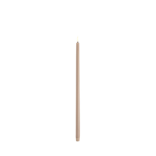 Bougie LED flambeau beige finition lisse 2,3 x 55 cm