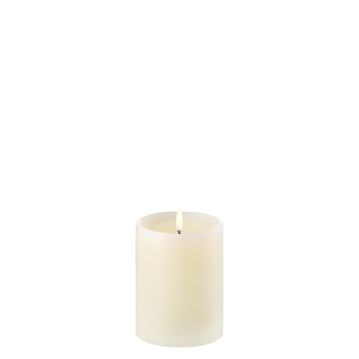 Bougie LED pilier ivoire avec épaulement 7,8 x 10 cm – Exception Design