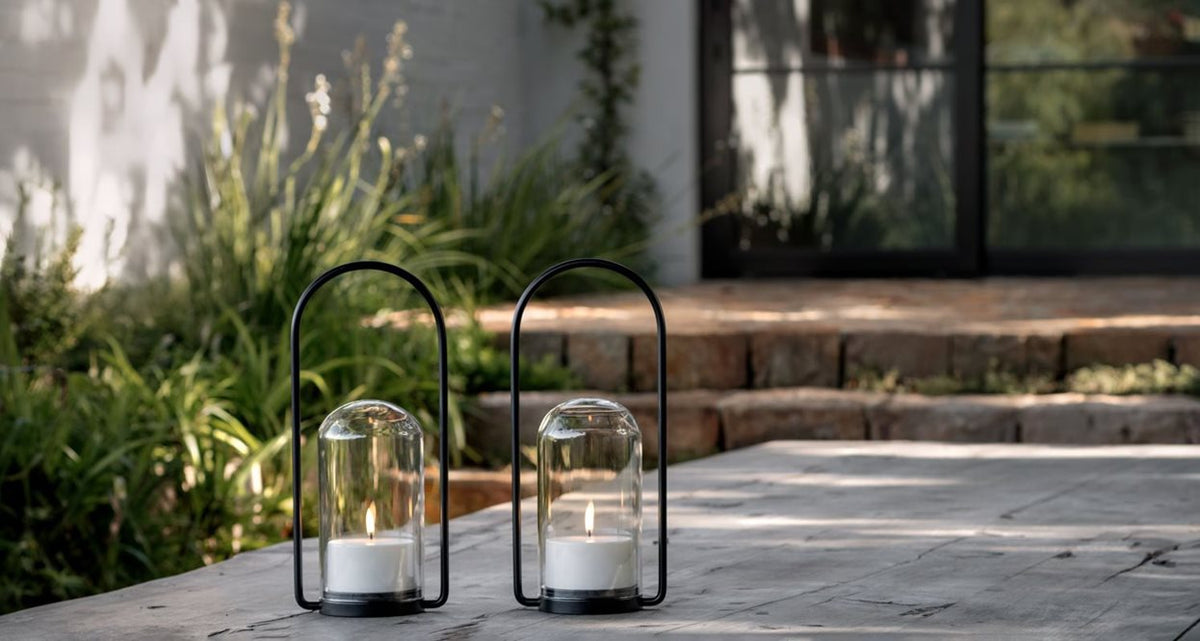 Set lanterne outdoor avec cloche en verre – vue 3 – Exception Design